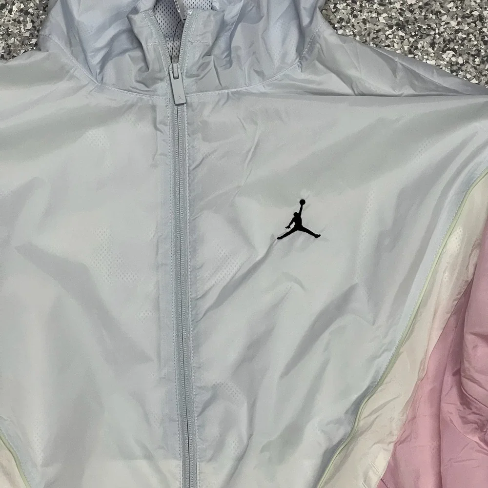 Jordan Brooklyn Hooded Draft Jacket Men's Large Blue Pink Colorblock HF9333-472
